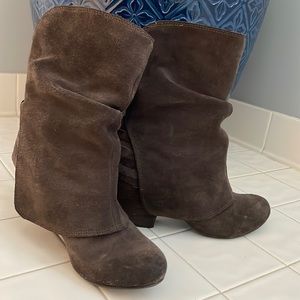 Naughty Monkey Chocolate Brown Slouchy Suede Boots. Size 7. Great Condition!
